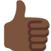 👍🏿 thumbs up: dark skin tone display on Twitter